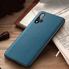 Funda Lujo Cuero Carcasa R03 para Huawei Honor 20 Azul