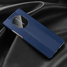 Funda Lujo Cuero Carcasa R03 para Huawei Mate 40 Pro Azul