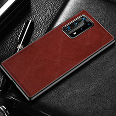 Funda Lujo Cuero Carcasa R03 para Huawei P40 Pro+ Plus Rojo Rosa