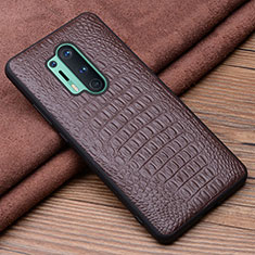 Funda Lujo Cuero Carcasa R03 para OnePlus 8 Pro Marron