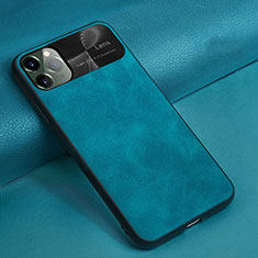 Funda Lujo Cuero Carcasa R04 para Apple iPhone 11 Pro Max Azul