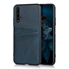 Funda Lujo Cuero Carcasa R04 para Huawei Nova 5T Azul