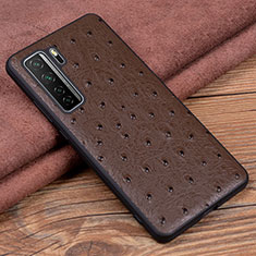 Funda Lujo Cuero Carcasa R04 para Huawei Nova 7 SE 5G Marron