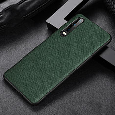 Funda Lujo Cuero Carcasa R04 para Huawei P30 Verde