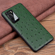 Funda Lujo Cuero Carcasa R04 para Huawei P40 Pro Verde