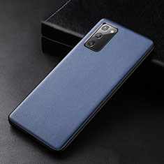 Funda Lujo Cuero Carcasa R04 para Samsung Galaxy Note 20 5G Azul