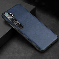 Funda Lujo Cuero Carcasa R04 para Xiaomi Mi Note 10 Pro Azul