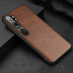 Funda Lujo Cuero Carcasa R04 para Xiaomi Mi Note 10 Pro Marron