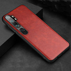 Funda Lujo Cuero Carcasa R04 para Xiaomi Mi Note 10 Pro Rojo