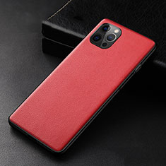 Funda Lujo Cuero Carcasa R05 para Apple iPhone 12 Pro Max Rojo