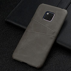 Funda Lujo Cuero Carcasa R05 para Huawei Mate 20 Pro Gris Oscuro