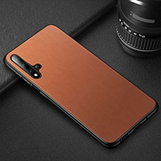 Funda Lujo Cuero Carcasa R05 para Huawei Nova 5T Naranja