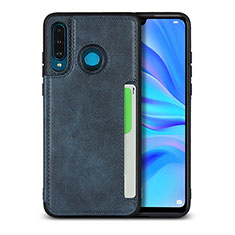 Funda Lujo Cuero Carcasa R05 para Huawei P30 Lite Azul