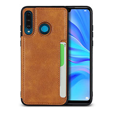 Funda Lujo Cuero Carcasa R05 para Huawei P30 Lite New Edition Naranja