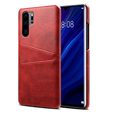 Funda Lujo Cuero Carcasa R05 para Huawei P30 Pro New Edition Rojo