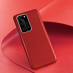 Funda Lujo Cuero Carcasa R05 para Huawei P40 Rojo