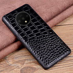 Funda Lujo Cuero Carcasa R05 para OnePlus 7T Negro