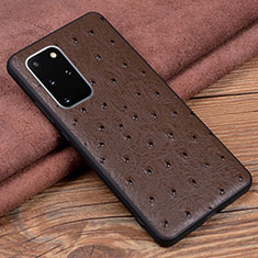 Funda Lujo Cuero Carcasa R05 para Samsung Galaxy S20 Plus 5G Marron