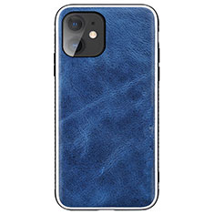 Funda Lujo Cuero Carcasa R06 para Apple iPhone 11 Azul