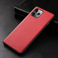 Funda Lujo Cuero Carcasa R06 para Apple iPhone 11 Pro Max Rojo