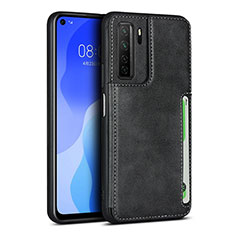 Funda Lujo Cuero Carcasa R06 para Huawei Nova 7 SE 5G Negro