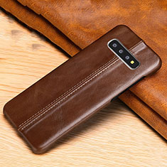 Funda Lujo Cuero Carcasa R06 para Samsung Galaxy S10 5G Marron