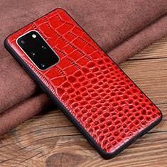 Funda Lujo Cuero Carcasa R06 para Samsung Galaxy S20 Plus Rojo