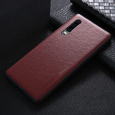 Funda Lujo Cuero Carcasa R07 para Huawei P30 Rojo