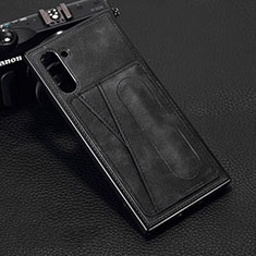 Funda Lujo Cuero Carcasa R07 para Samsung Galaxy Note 10 Negro