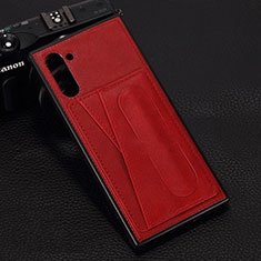 Funda Lujo Cuero Carcasa R07 para Samsung Galaxy Note 10 Rojo