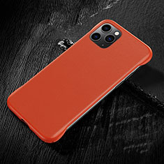 Funda Lujo Cuero Carcasa R08 para Apple iPhone 11 Pro Max Naranja