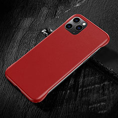 Funda Lujo Cuero Carcasa R08 para Apple iPhone 11 Pro Max Rojo
