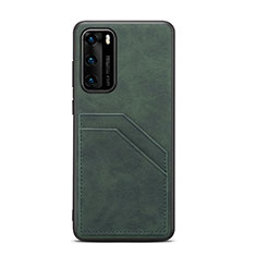 Funda Lujo Cuero Carcasa R08 para Huawei P40 Verde