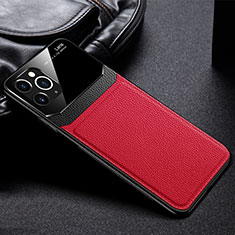 Funda Lujo Cuero Carcasa R09 para Apple iPhone 11 Pro Max Rojo