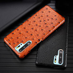 Funda Lujo Cuero Carcasa R09 para Huawei P30 Pro Naranja