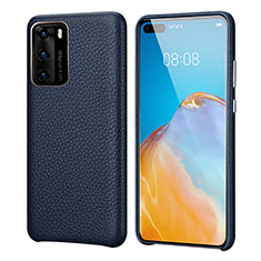 Funda Lujo Cuero Carcasa R09 para Huawei P40 Azul