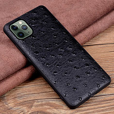 Funda Lujo Cuero Carcasa R12 para Apple iPhone 11 Pro Max Negro