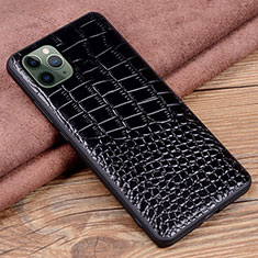 Funda Lujo Cuero Carcasa R14 para Apple iPhone 11 Pro Max Negro