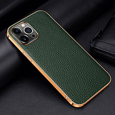 Funda Lujo Cuero Carcasa S01 para Apple iPhone 13 Pro Max Verde