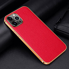 Funda Lujo Cuero Carcasa S01 para Apple iPhone 15 Pro Rojo