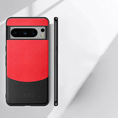Funda Lujo Cuero Carcasa S01 para Google Pixel 8 Pro 5G Rojo y Negro