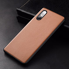 Funda Lujo Cuero Carcasa S01 para Huawei Enjoy 10e Naranja