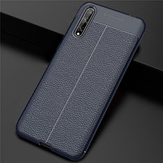 Funda Lujo Cuero Carcasa S01 para Huawei Enjoy 10S Azul