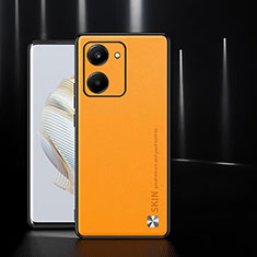 Funda Lujo Cuero Carcasa S01 para Huawei Honor X7a Naranja