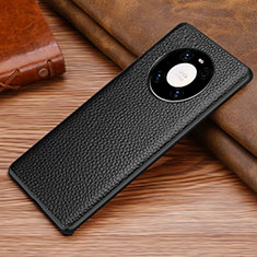 Funda Lujo Cuero Carcasa S01 para Huawei Mate 40 Pro Negro