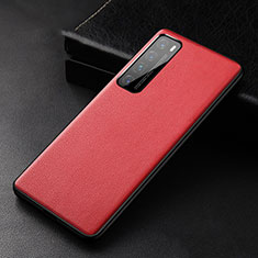 Funda Lujo Cuero Carcasa S01 para Huawei Nova 7 Pro 5G Rojo