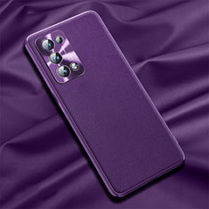 Funda Lujo Cuero Carcasa S01 para Oppo Reno6 Pro 5G Morado