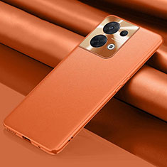 Funda Lujo Cuero Carcasa S01 para Oppo Reno9 Pro 5G Naranja