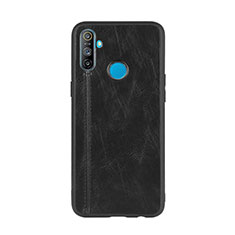 Funda Lujo Cuero Carcasa S01 para Realme C3 Negro