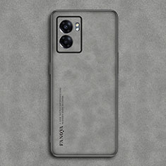 Funda Lujo Cuero Carcasa S01 para Realme V23 5G Gris